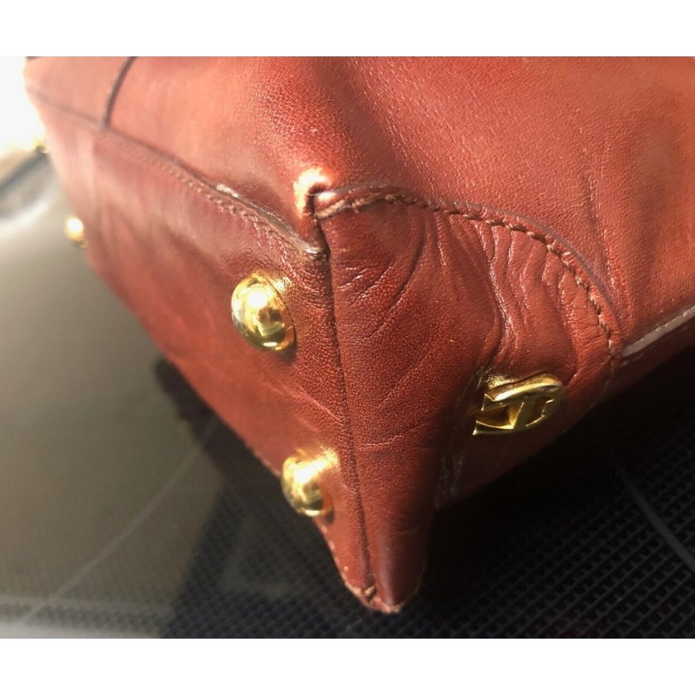 Etienne Aigner Brown Leather Small Top-Handle Tote - Picture 7 of 15